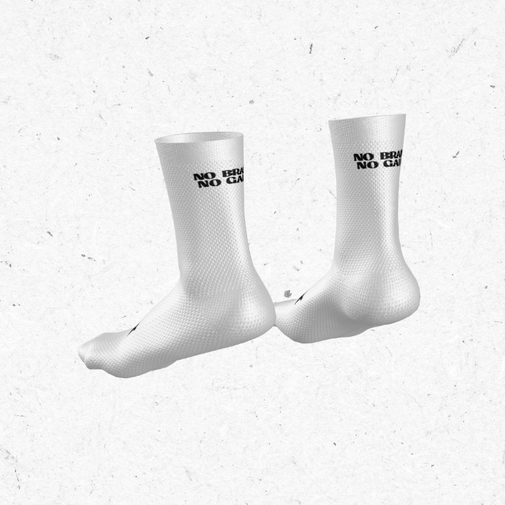Chaussettes Blanches - No Brain No Gain